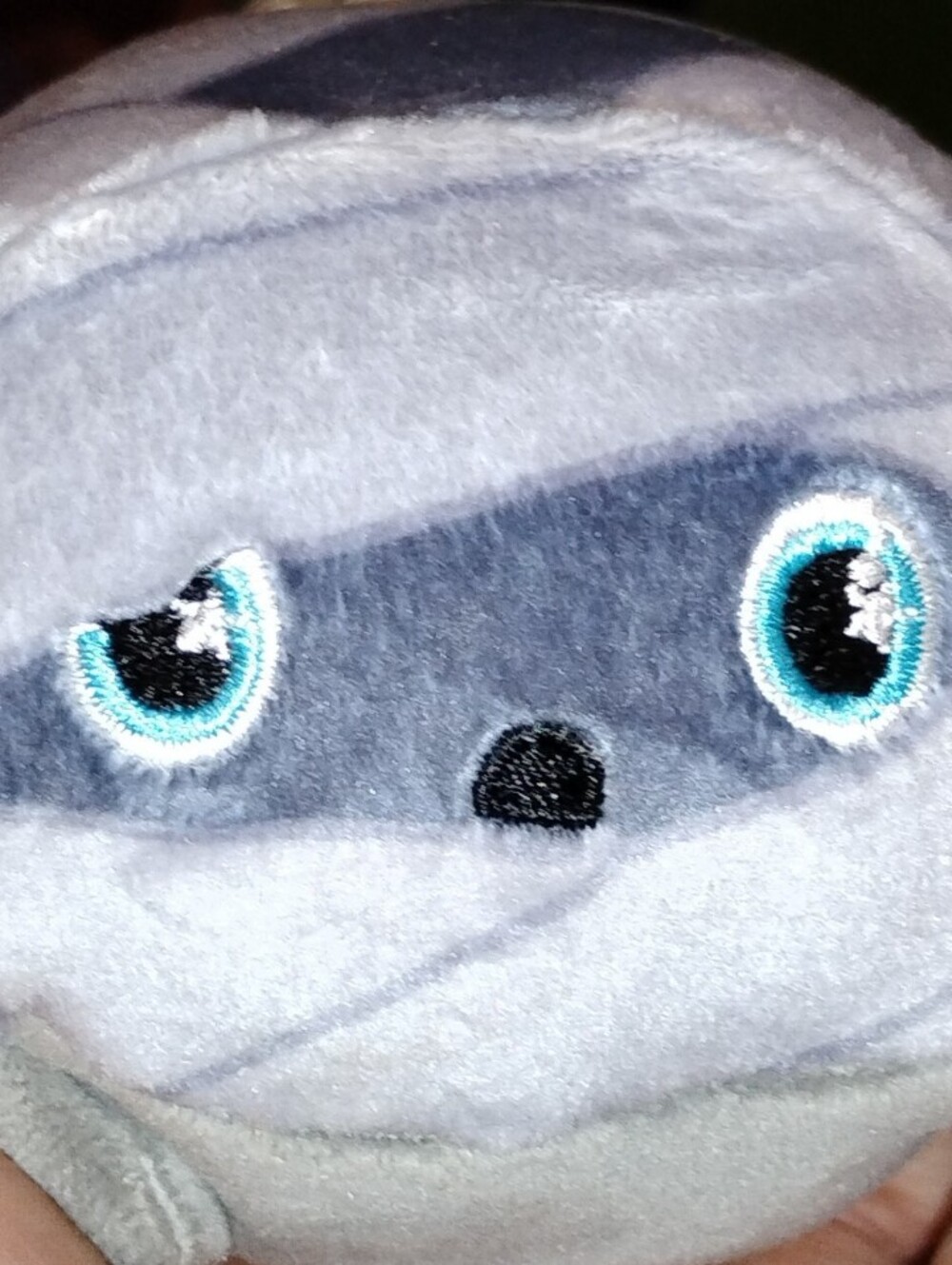 Kids' Halloween Striped Gray & Light Grey Niles the Mummy Plush Keychain